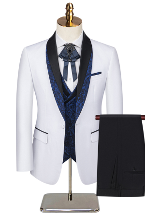Luxury Men's 3-Piece White Formal Suit