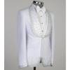 White Luxury Men's Tuxedo Suits 3 Pieces Jacket Vest Pants Set - Image 4