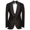 Luxury Men's Rhinestone Paisley Tuxedo Black Blazer - Image 2
