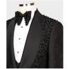 Luxury Men's Rhinestone Paisley Tuxedo Black Blazer - Image 4