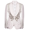 Luxury Men's Rhinestone Paisley Tuxedo White Blazer - Image 4