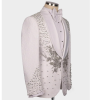 Luxury Men's Rhinestone Paisley Tuxedo White Blazer - Image 2