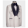 Men's White Tuxedo with Rhinestone Slim Blazer for Prom Party Wedding - Image 2