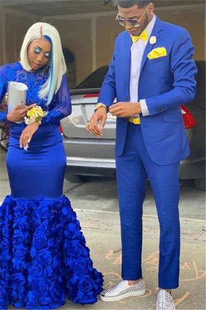 LWTIOUS Royal Blue Suit for Men Slim Fit Notch Lapel Tuxedo Prom